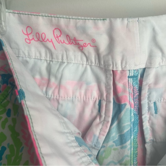 Lilly Pulitzer Callahan Shorts Turquoise Let's Cha Cha Size 2 Vibrant EUC - Picture 4 of 6